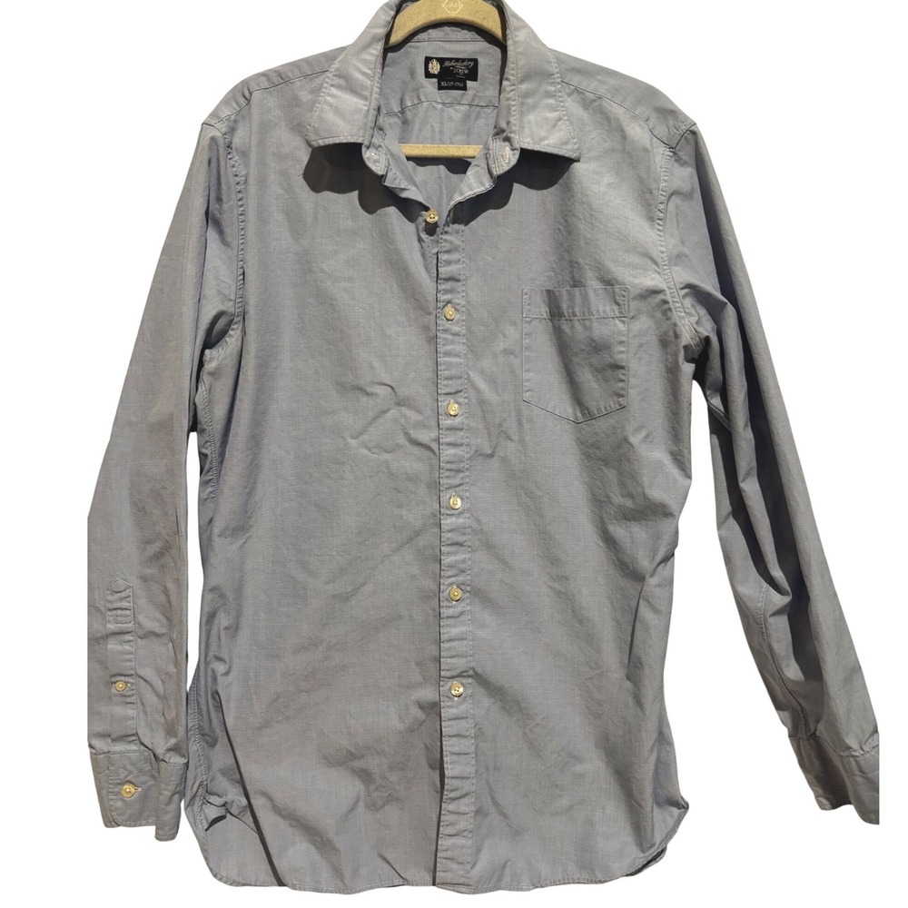 J.Crew Haberdashery Mens XL Slim Fit Light Blue Micro Button Down Shirt Sz XL